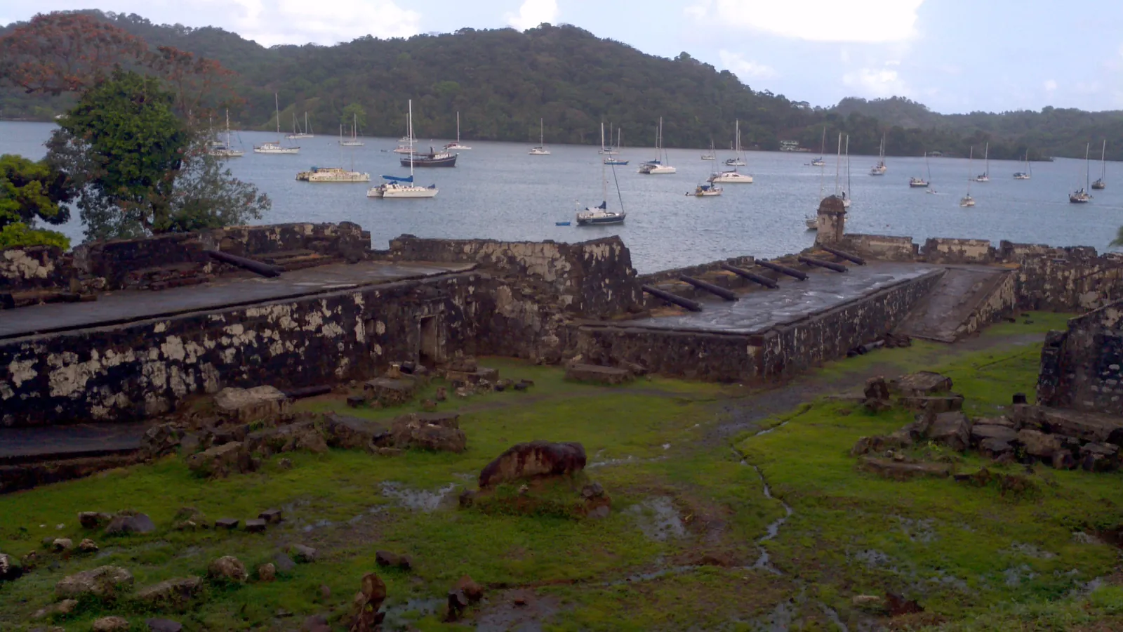 Ruins of the Spanish fort and bay at Portobelo, Colón