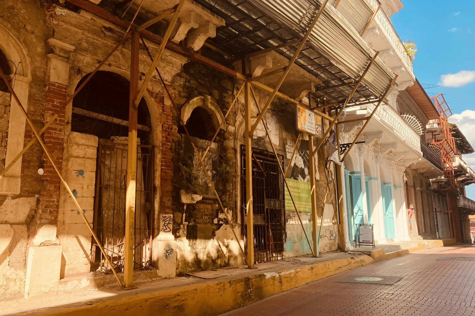 A restored street in Casco Viejo
